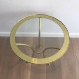 Pair of round gold side tables