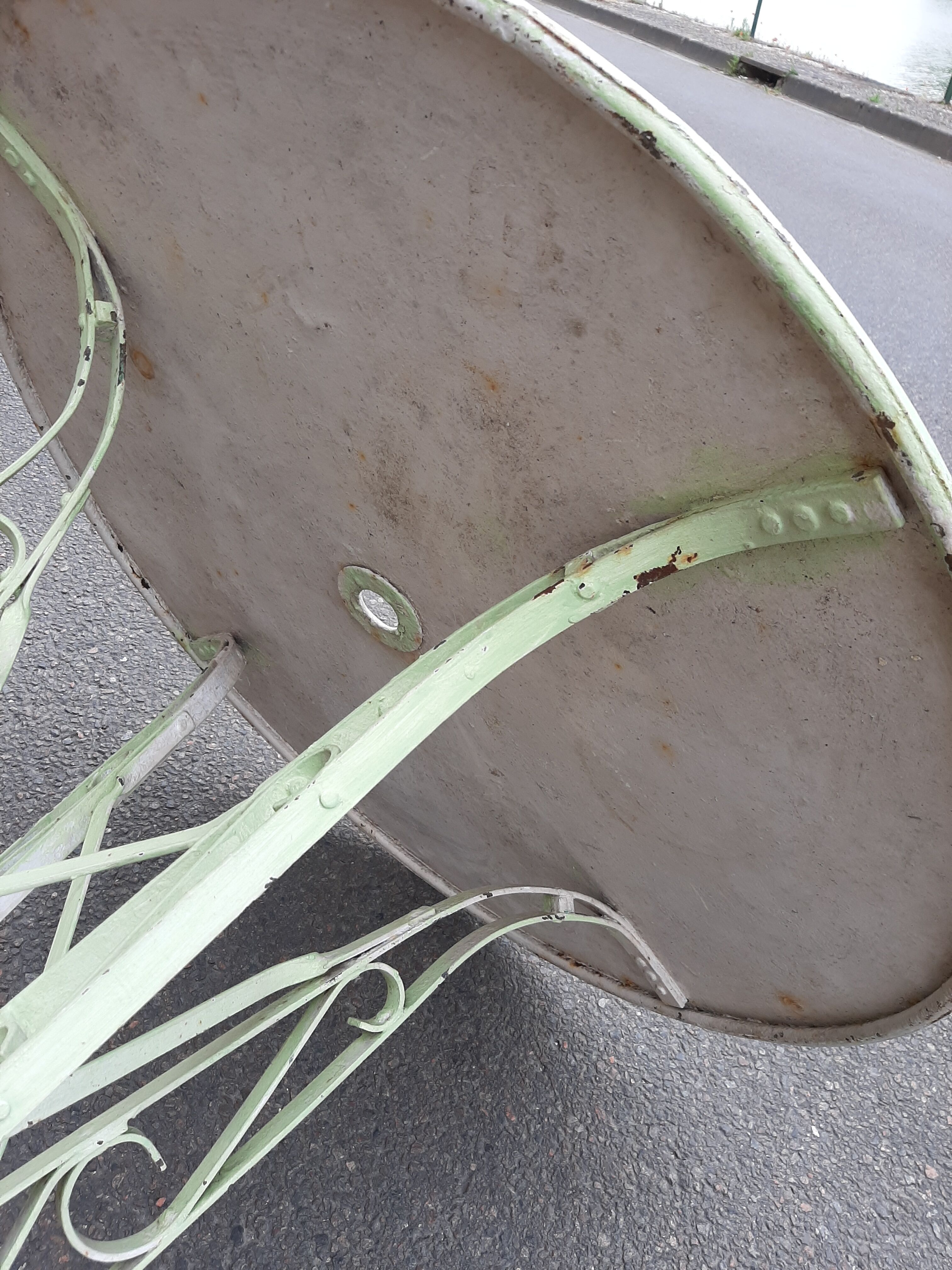 Old iron garden table