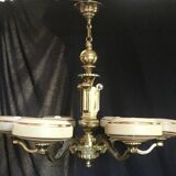 Bronze art deco lustre 6 lights