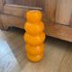 Vase bubble caterpillar orange glass double years 60 70