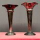 Vases en métal argenté