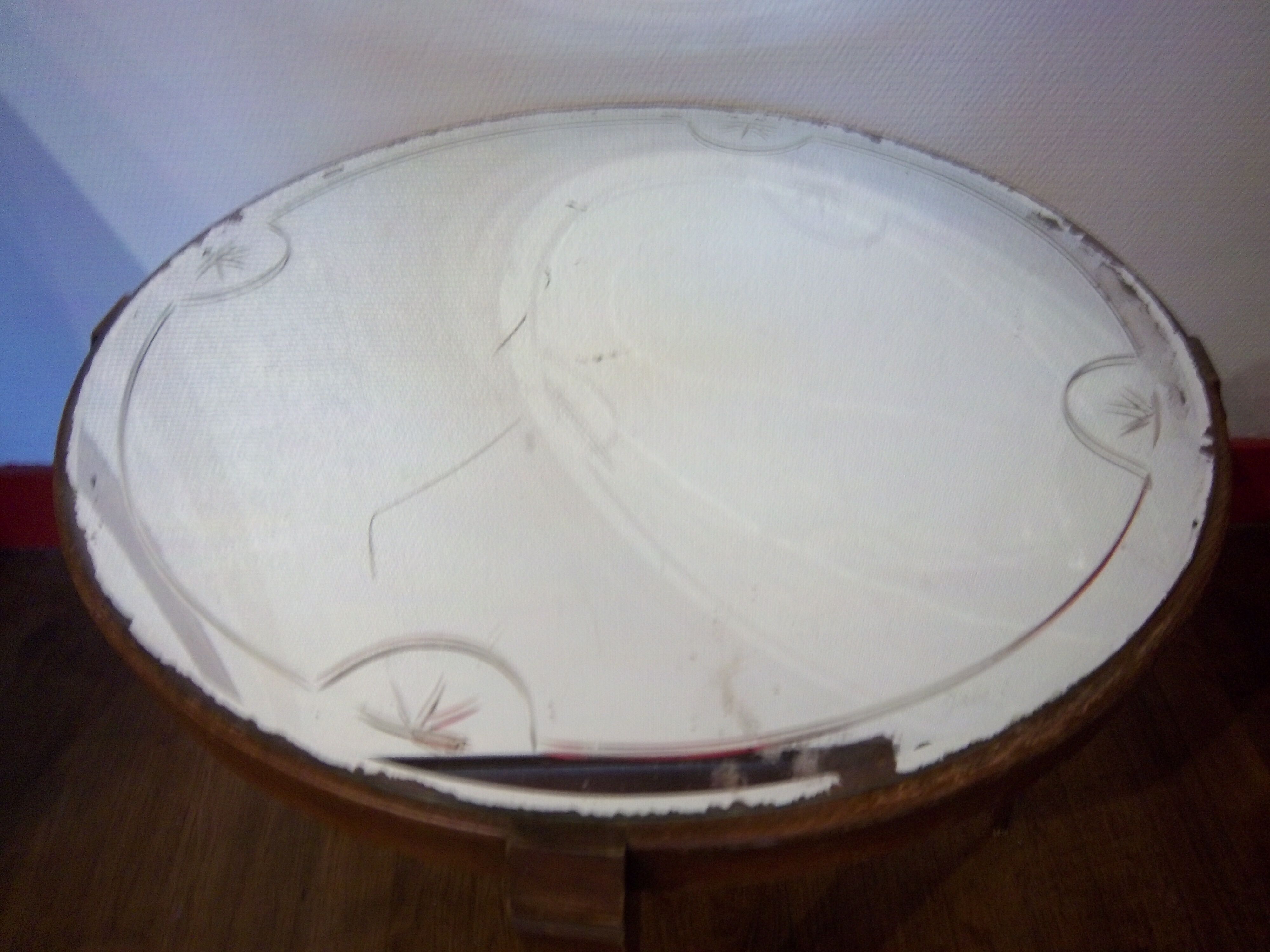 Table round art deco 1930/40 with original mirror
