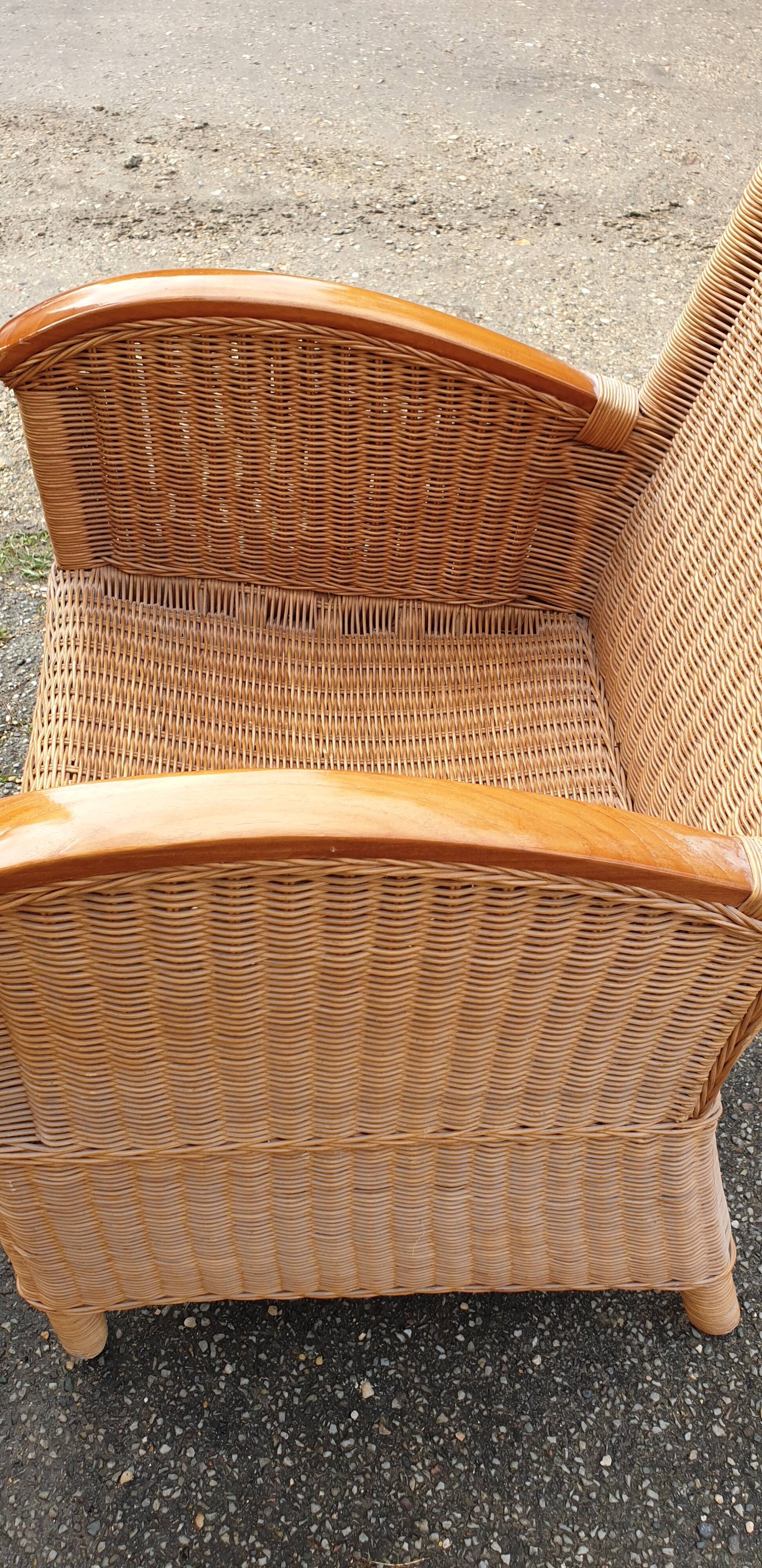 Rattan and bamboo armchair