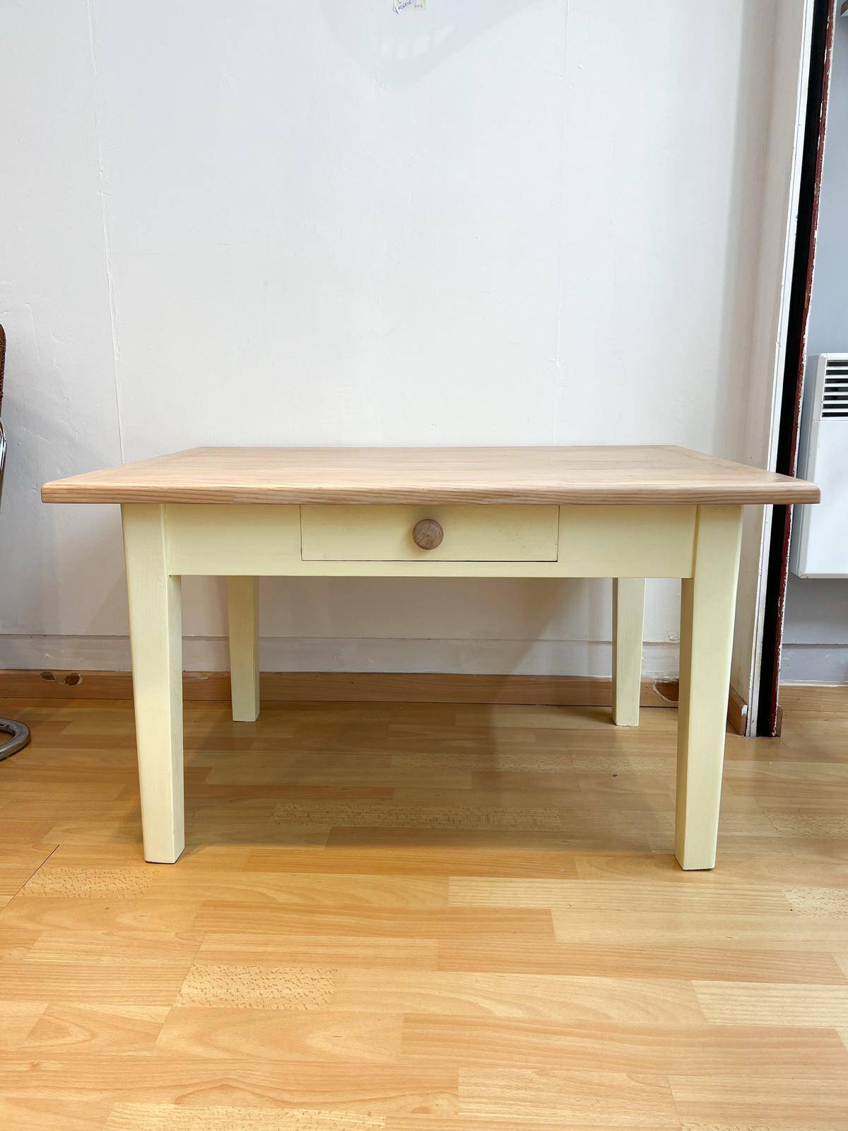Yellow solid wood coffee table
