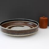 Mid-Century Modern Abstract Large Art Pottery Plate by Inger Persson