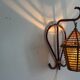Unique wall lamp in bamboo and fabric, Lantern Design/One, Italy, 1960s