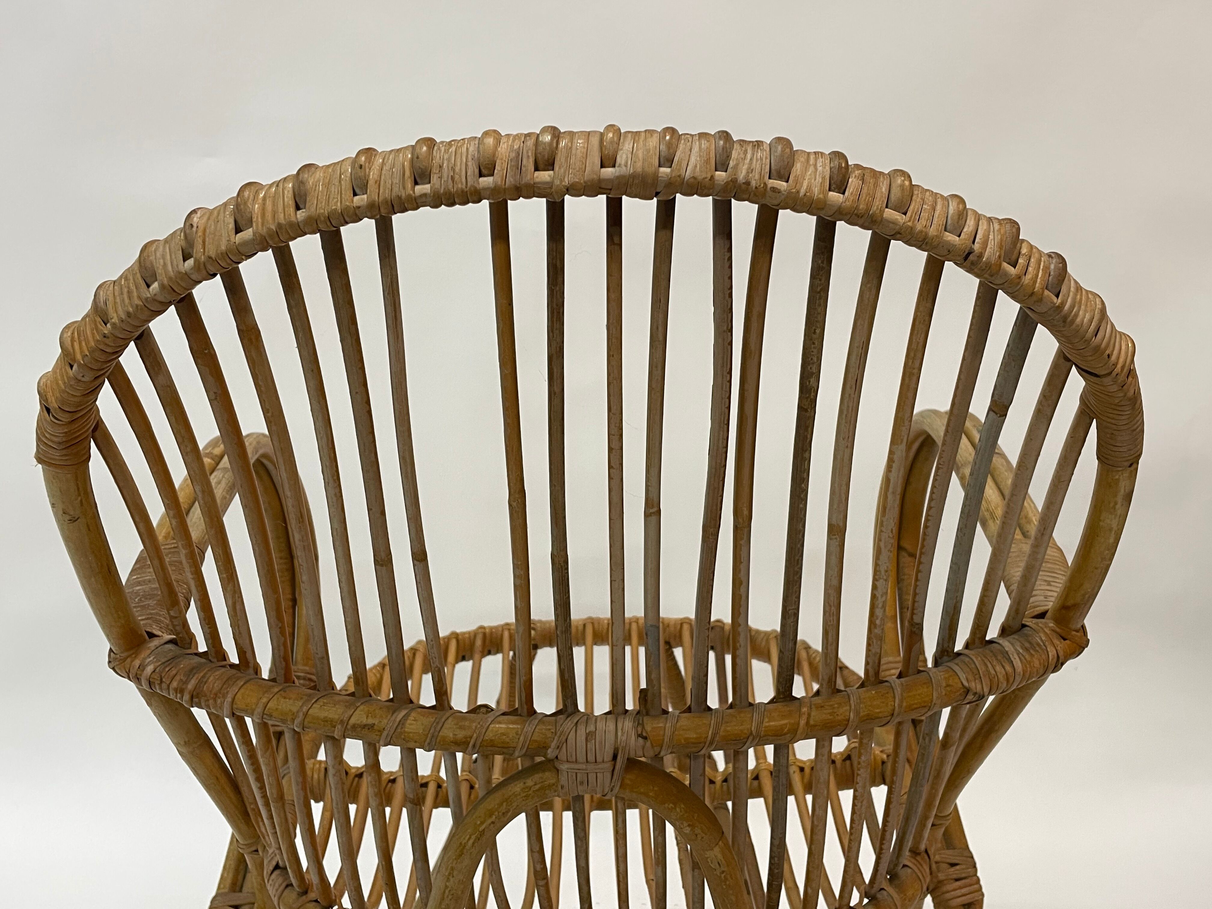 Vintage rattan chair by Dirk van Sliedregt Rohe Noordwolde 1960 from the Netherlands