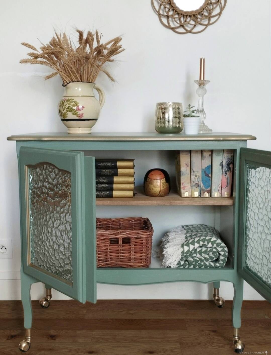 Vintage glass-fronted sideboard