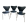 Set de 3 chaises modèle "3107" dites "série 7" d'Arne Jacobsen