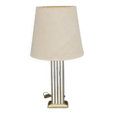Hollywood Regency style Le Dauphin lamp from the 70s/80s in gilded brass and silver metal