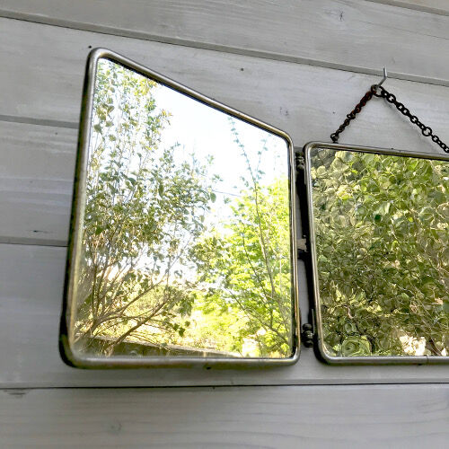 Former barber triptych mirror 77x24cm