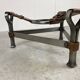 Mid century iron and leather coffee table, 1950s