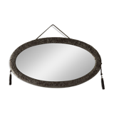 Silver oval Art Deco mirror