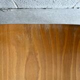 Pair of armchairs blond wood molded 80s