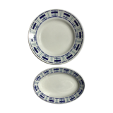 St Amand cup and ramekin blue stripes