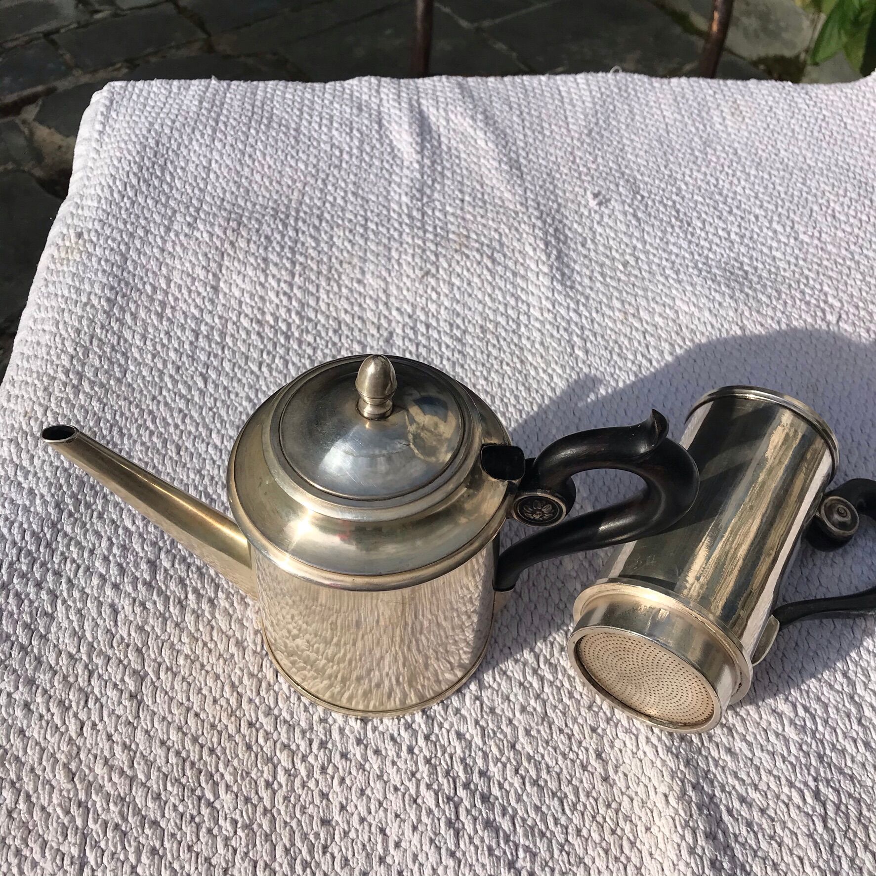 Signed 1900-silver-plated coffee maker