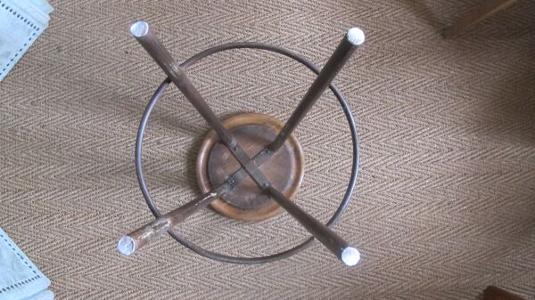 tabouret haut d'usine bois et métal