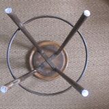 high factory stool made of wood and metal