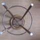 high factory stool made of wood and metal