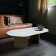 Vintage coffee table travertine marble Rochebobois 80s