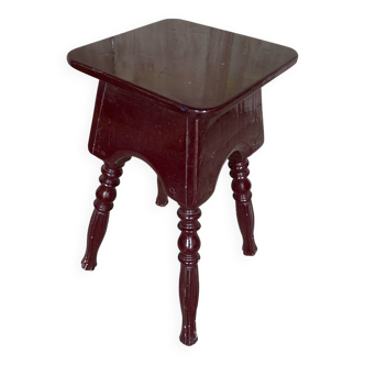 Vintage Bordeaux Turned Legs Wooden Stool #D546