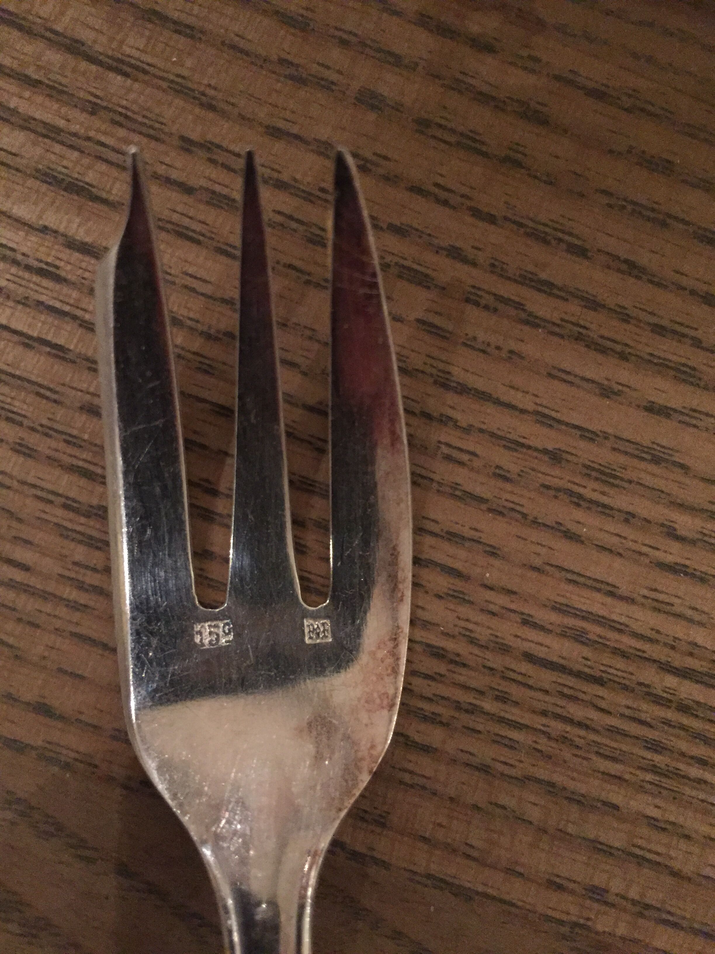 Dessert cutlery service 12 silver metal forks