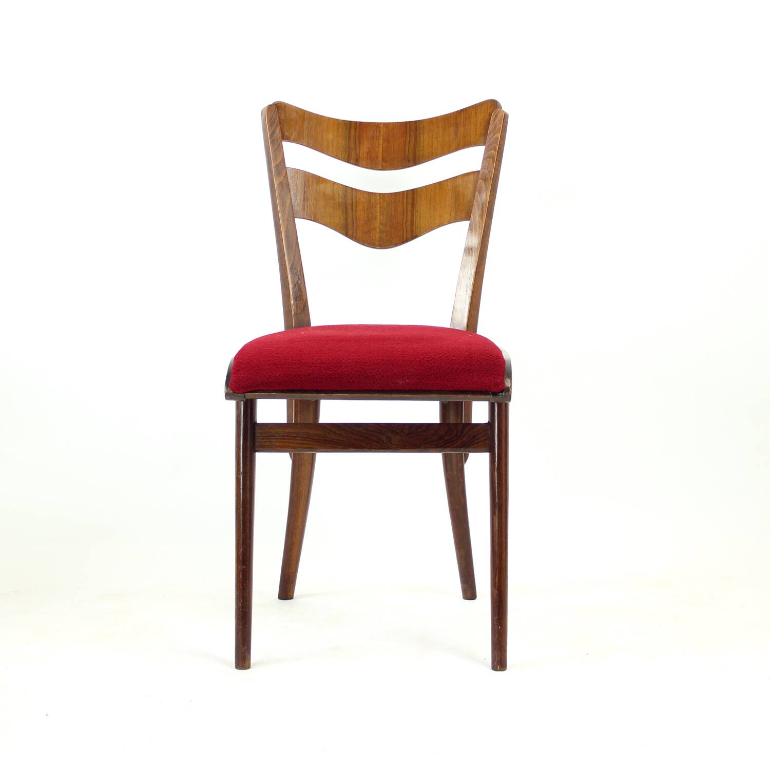 Set Of 4 Dining Chairs In Oak & Walnut, Czechoslovakia 1960s