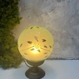 Globe table lamp in green opaline
