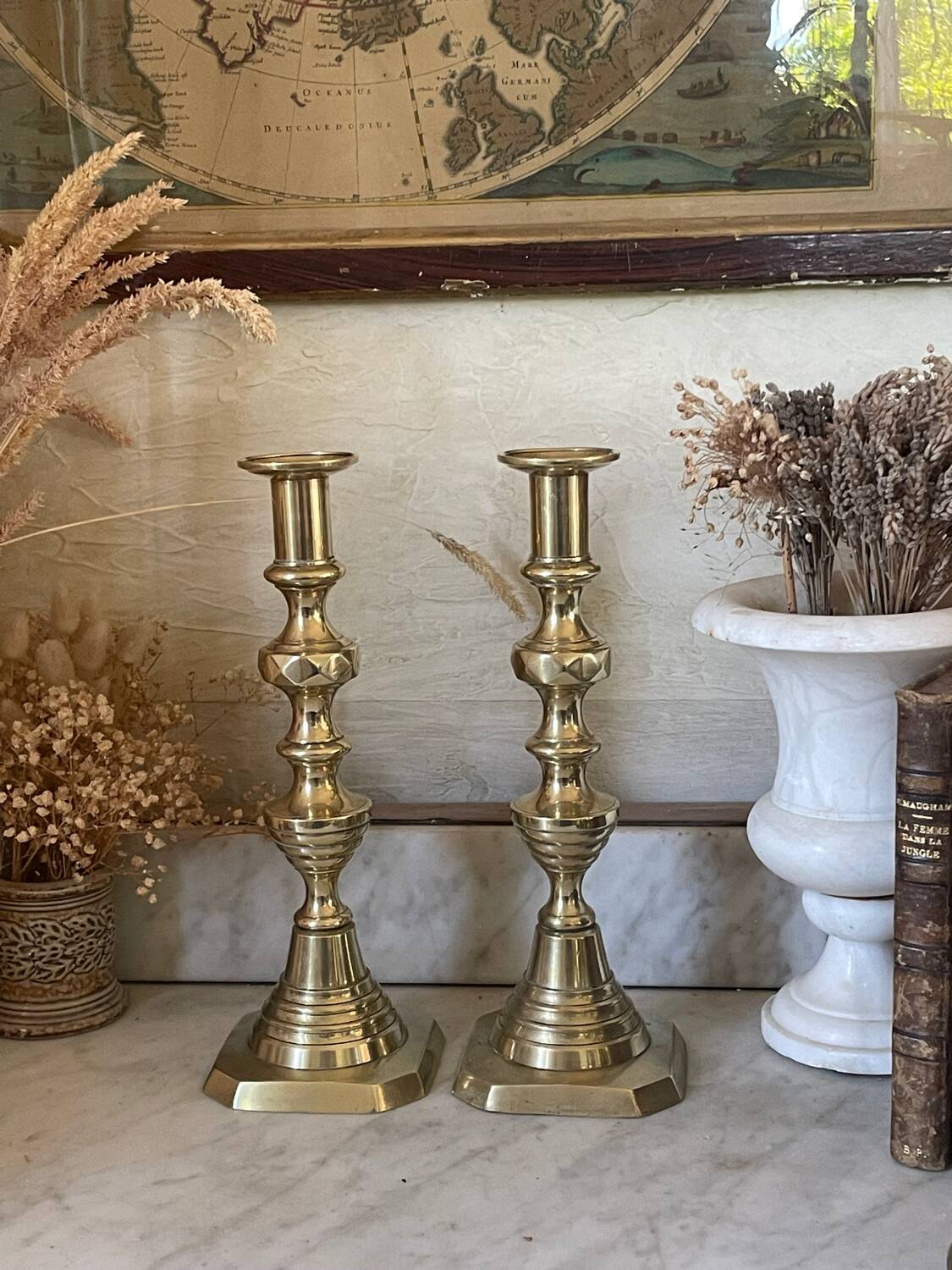 Pair of brass candlesticks circa 1880