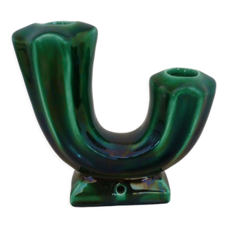 Vintage stylized cactus green candle holder