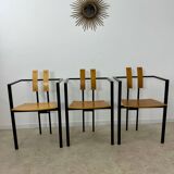 3 old Karl Friedrich Forster raw design chairs model Trix KFF postmodern 70s/80s