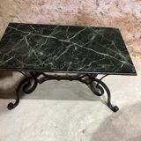 Robert merceris coffee table in wrought iron and 1940s marble
