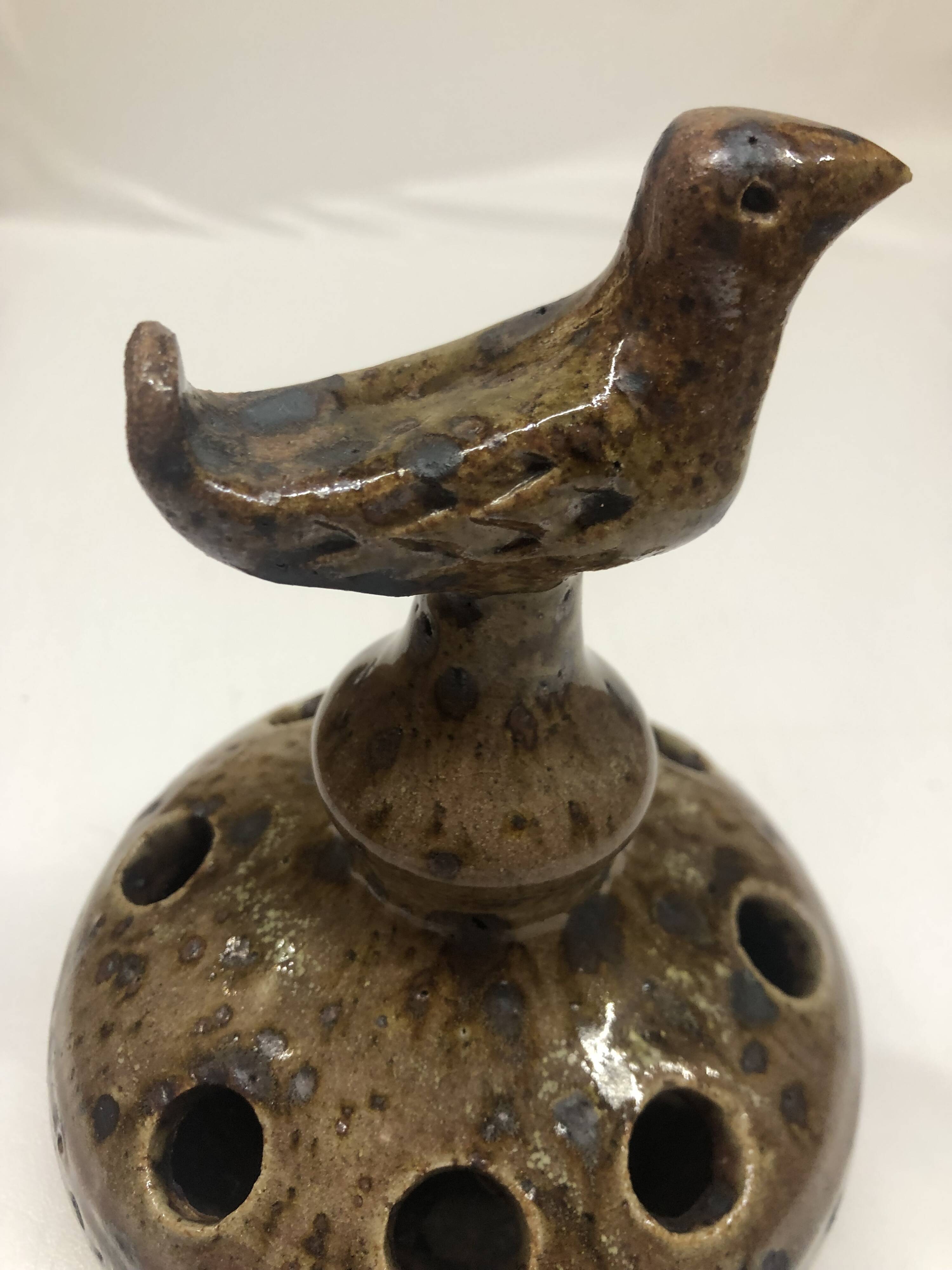 Vase en grès pyrité zoomorphe