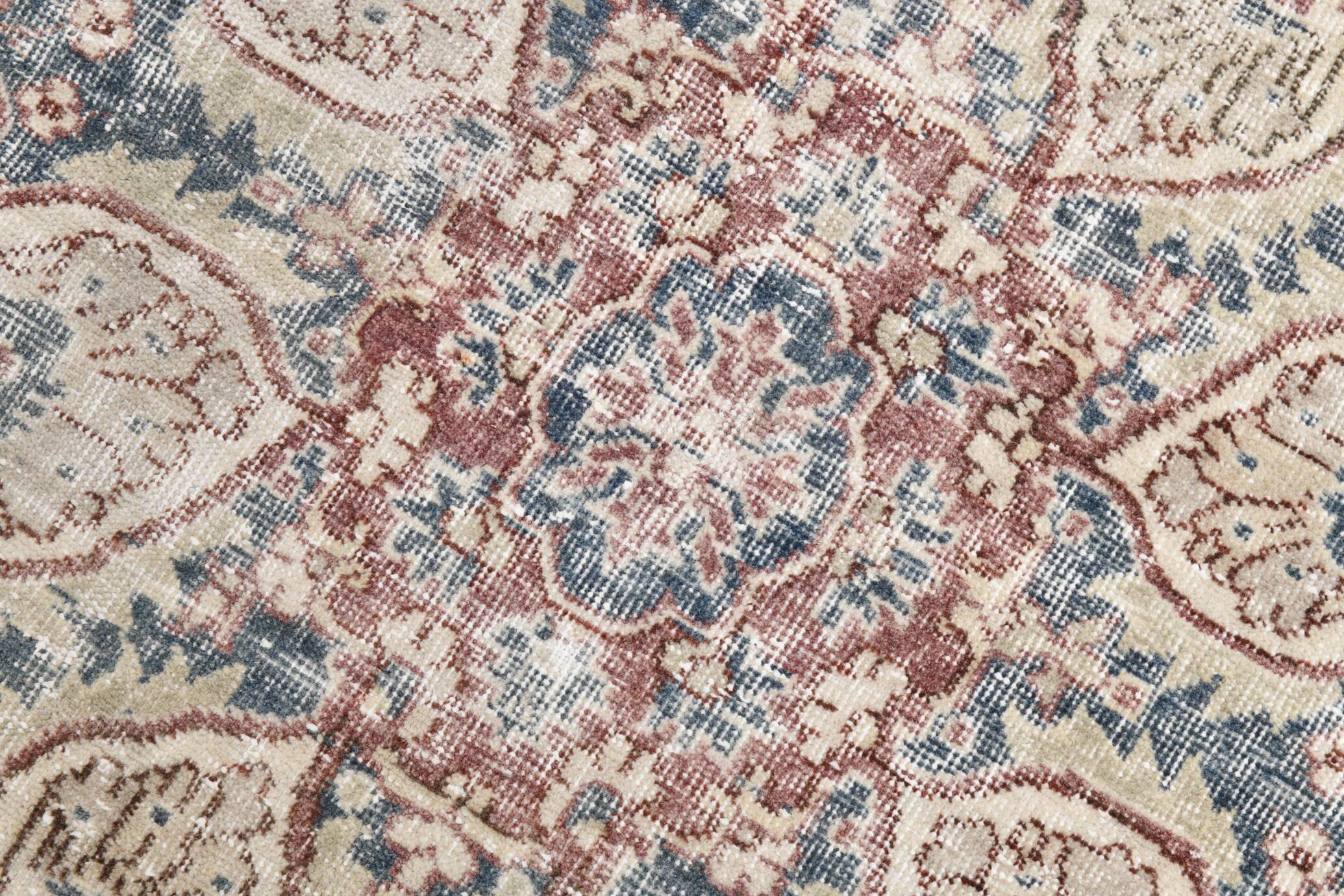 7x11 Vintage Soft Red & Blue Vintage Area Rug, 205x344 Cm