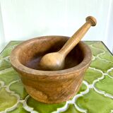 Mortar and pestle made of olive wood