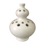 Vase spades flowers in white earthenware