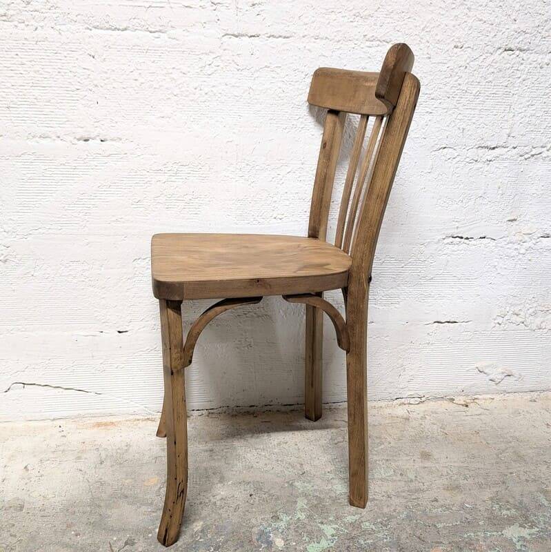 Antique curved wooden bistro chair