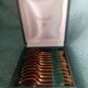 Box of 12 Christofle mocha spoons in gold-plated metal, Vendome model