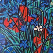 Isis Kischka (1908-1973) - Colour lithograph - Bouquet of flowers