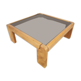 Elm coffee table and smoked glass
