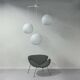 Mid-century pendant lamp with three large opal glass globes by philips, 1960s