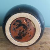 Handcrafted stoneware vase signed Parabis Béarn
