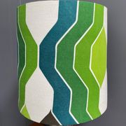 Ceramic table lamp green shade by  Hustadt-leuchten 1970s