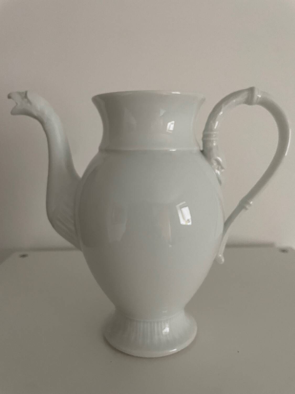 Antique white porcelain coffee pot from Limoges