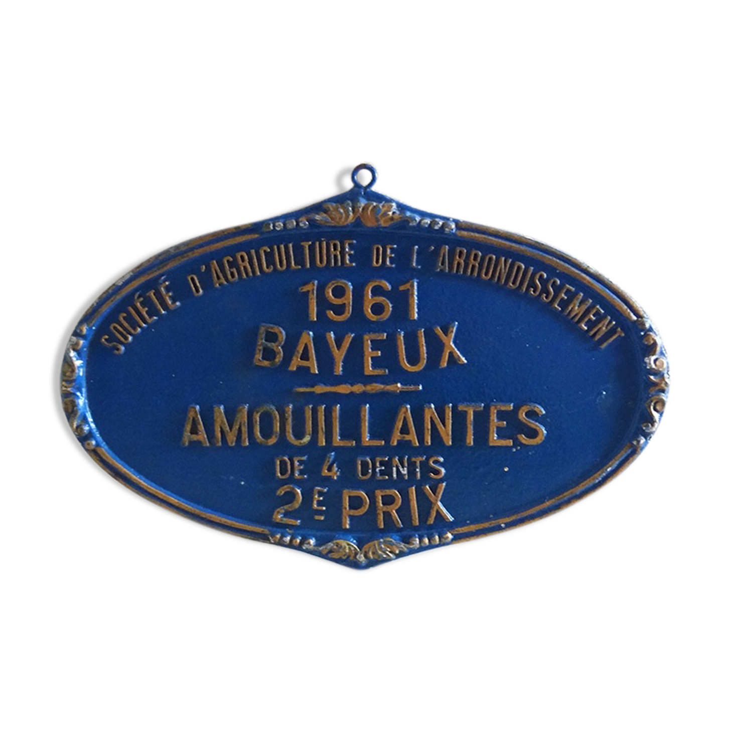 Plaque agricole bleue de 1965
