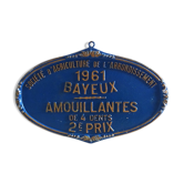 Plaque agricole bleue de 1965