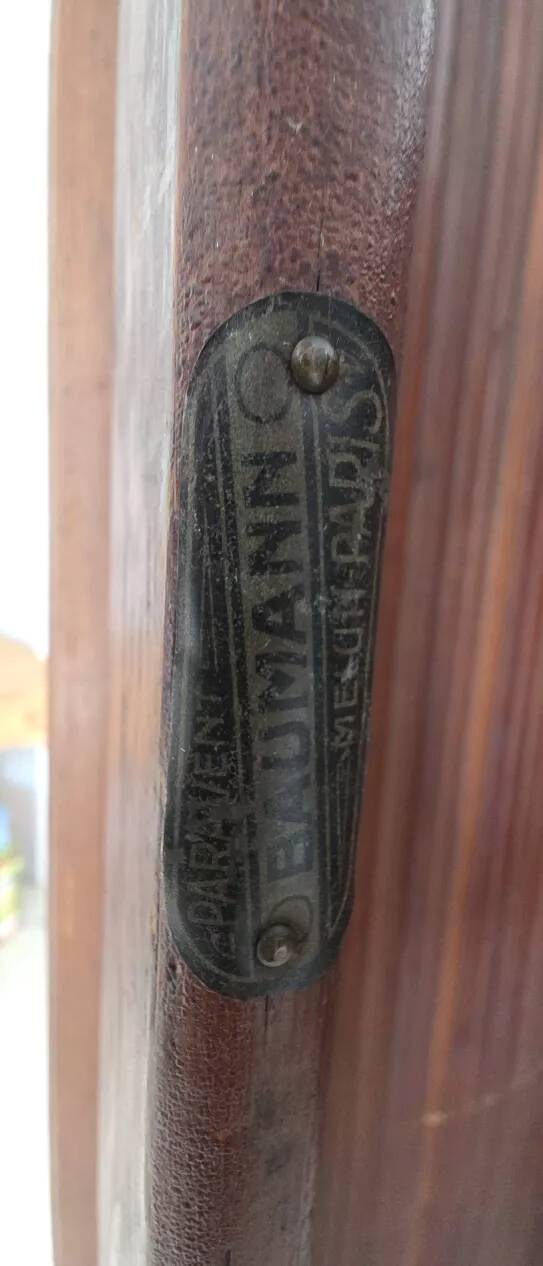 Authentic Baumann folding screen in curved wood - vintage sculptural model