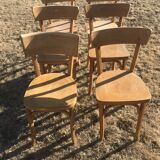 Lot of 6 vintage wooden bistro chairs