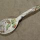 Old spoon with earthenware sauce with floral decoration Longchamp Sarreguemines