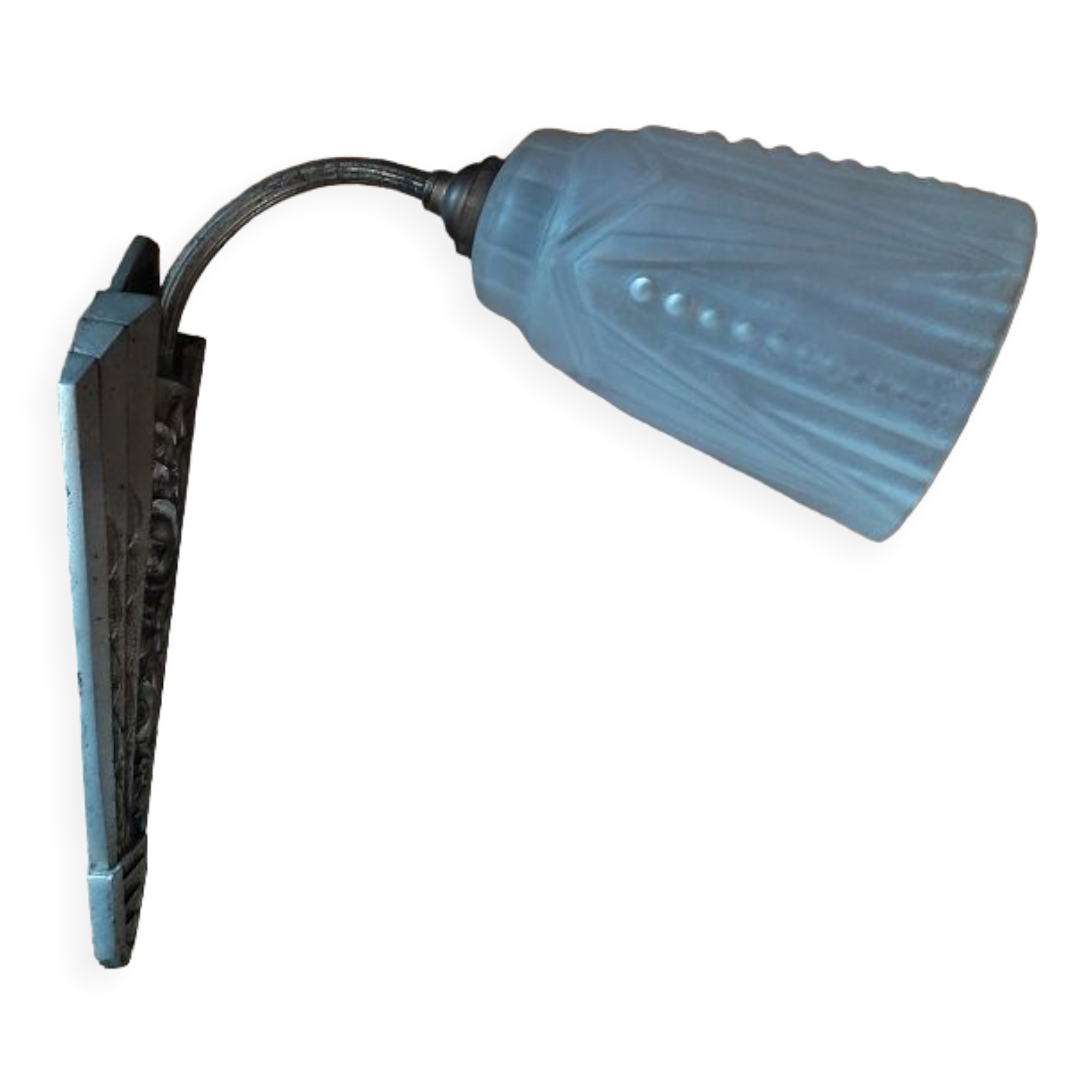 Wall lamp tulip paste glass art deco patinated metal